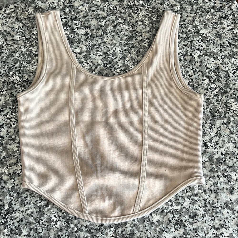 Beige Crop Top